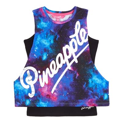 Pineapple Girls' multicoloured logo print drop arm vest top